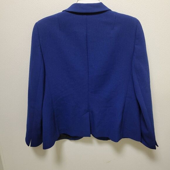 AKRIS PUNTO BLUE Double Button Blazer Jacket Size 14 - Picture 2 of 9